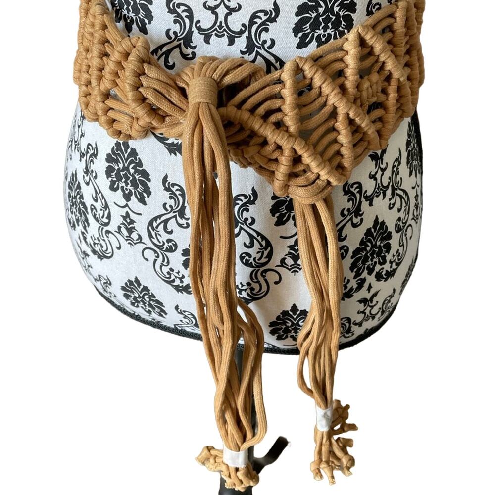 Handmade Braided Macramé Tan Wrap Belt